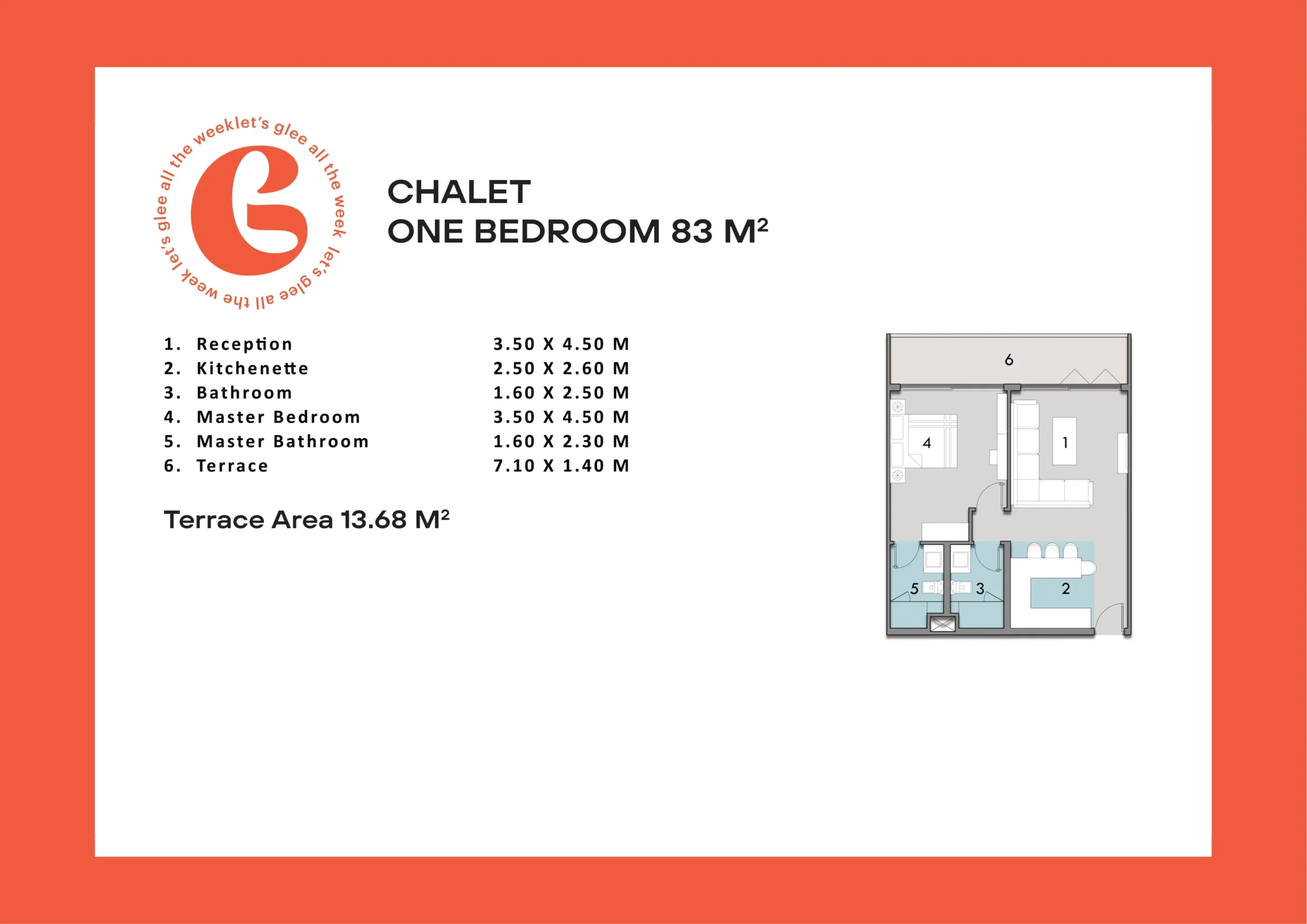 chalet one bed 83m - Glee