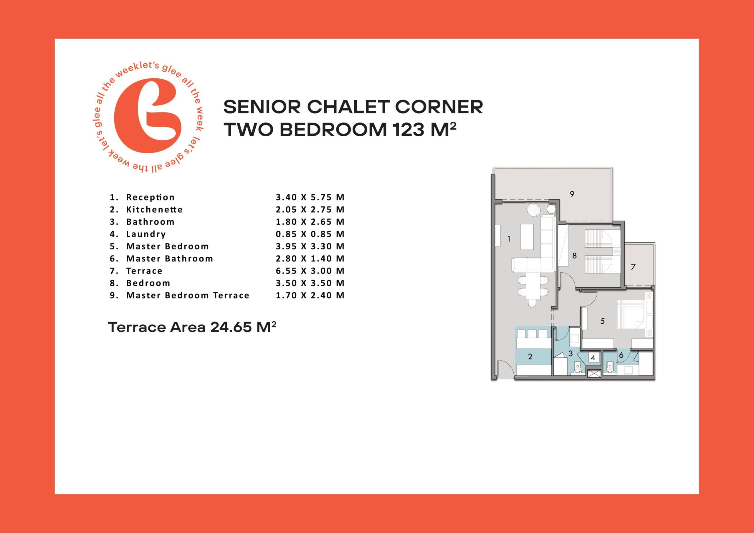 senior chalet corner two-bedroom 123m - Glee